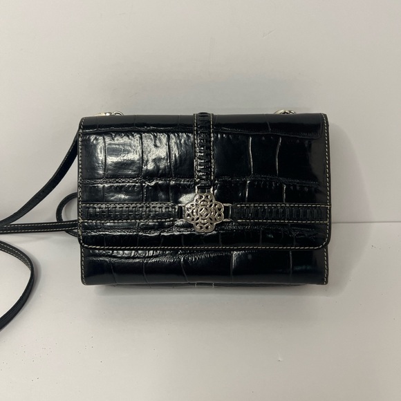 BRIGHTON WOMEN'S Small Cross Body organized Black pre owned - Picture 3 of 14
